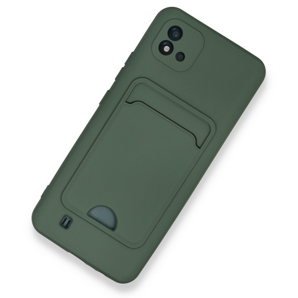 Newface Realme C11 2021 Kılıf Kelvin Kartvizitli Silikon - Koyu Yeşil