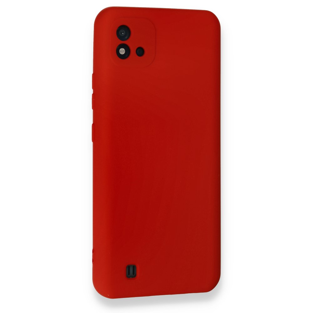 Newface Realme C11 2021 Kılıf Nano içi Kadife  Silikon - Kırmızı