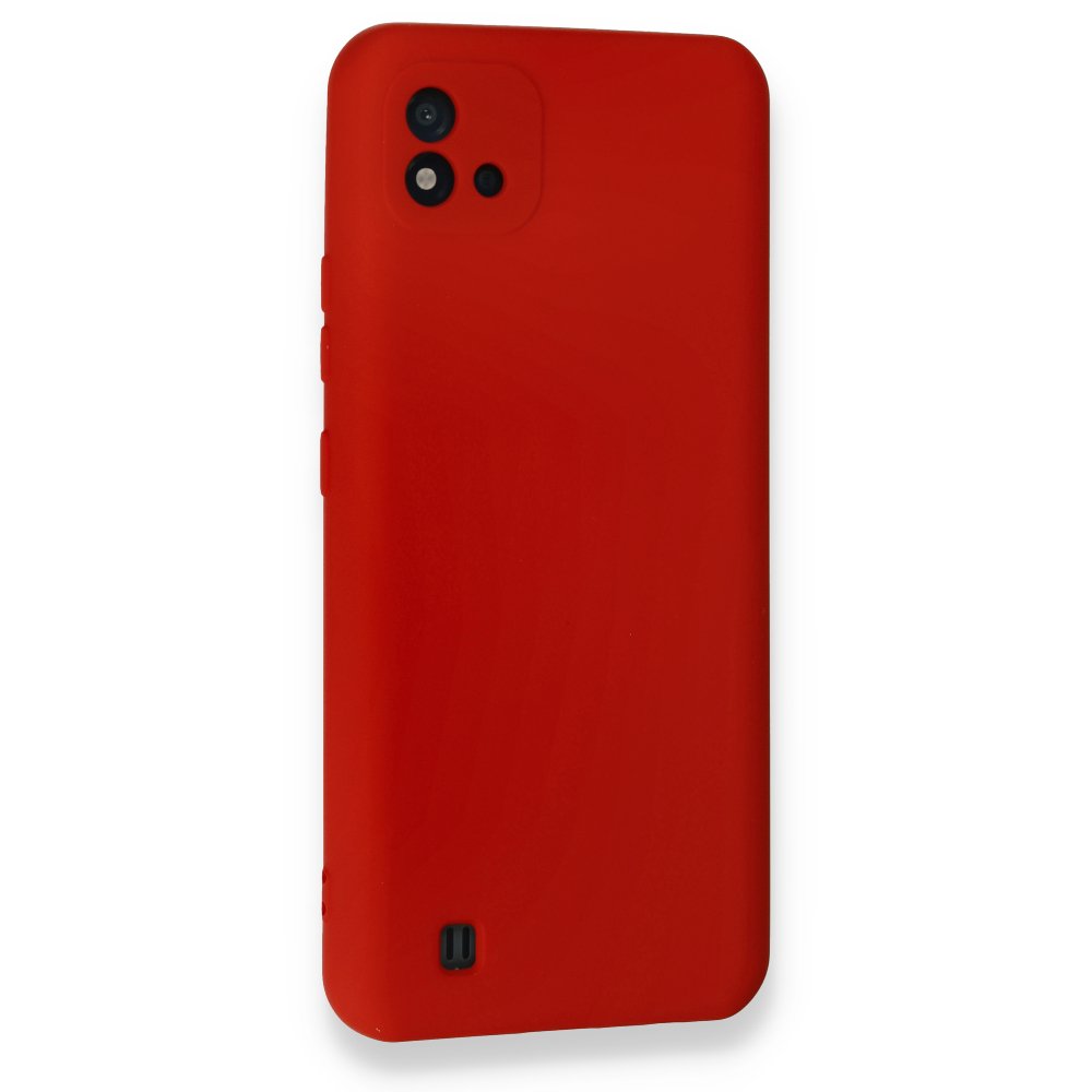 Newface Realme C11 2021 Kılıf Nano içi Kadife Silikon - Kırmızı