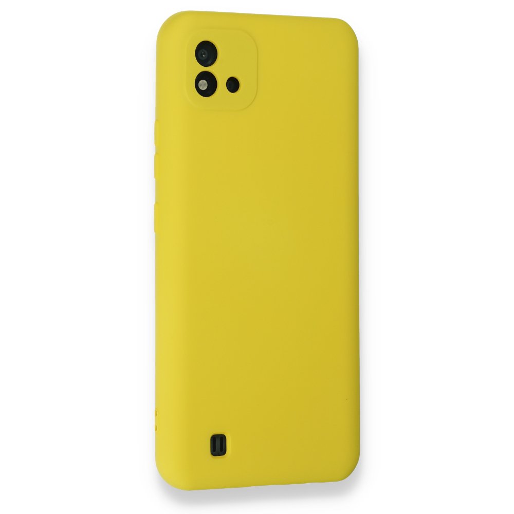 Newface Realme C11 2021 Kılıf Nano içi Kadife Silikon - Sarı