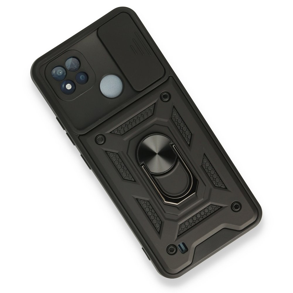 Newface Realme C11 2021 Kılıf Pars Lens Yüzüklü Silikon - Siyah