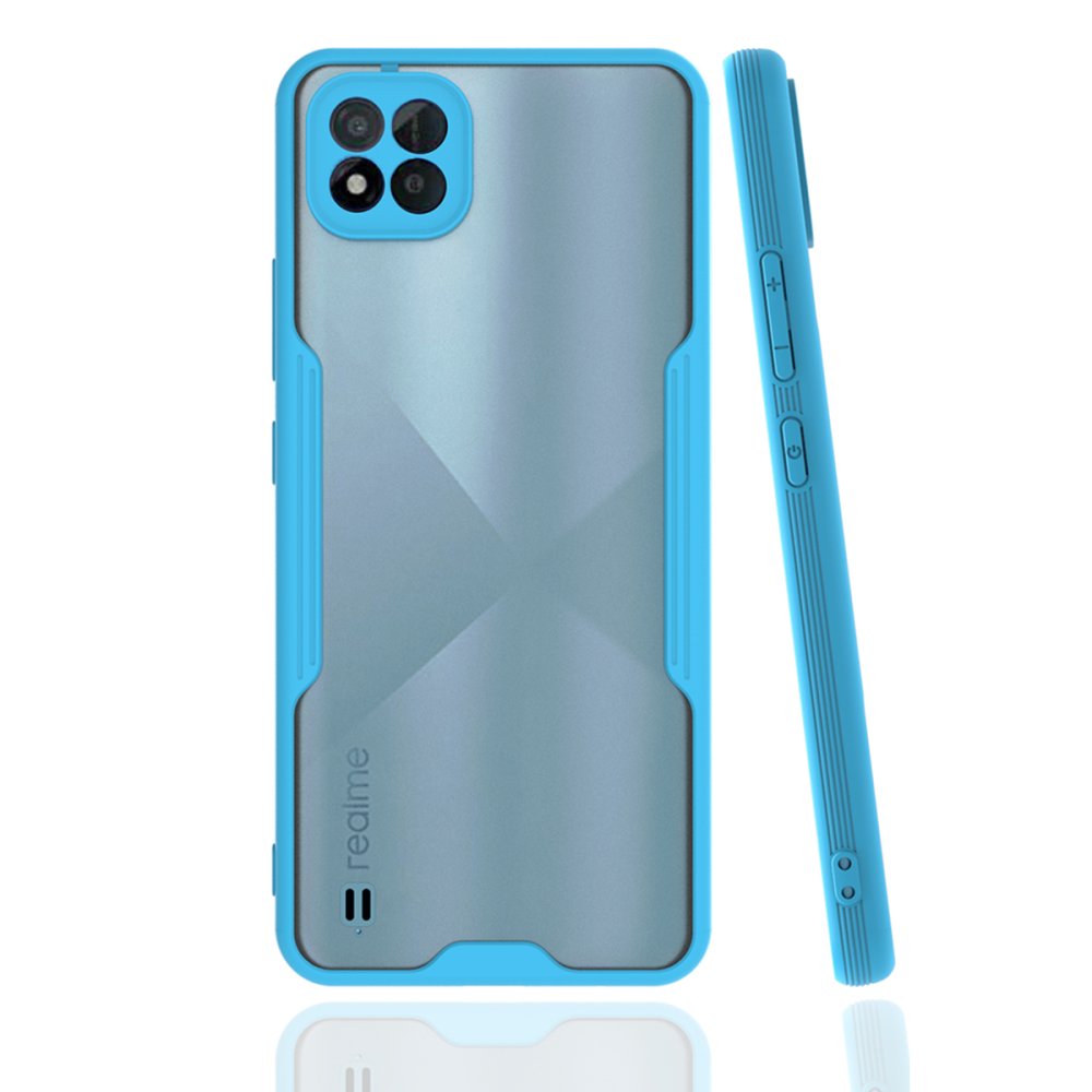 Newface Realme C11 2021 Kılıf Platin Silikon - Mavi