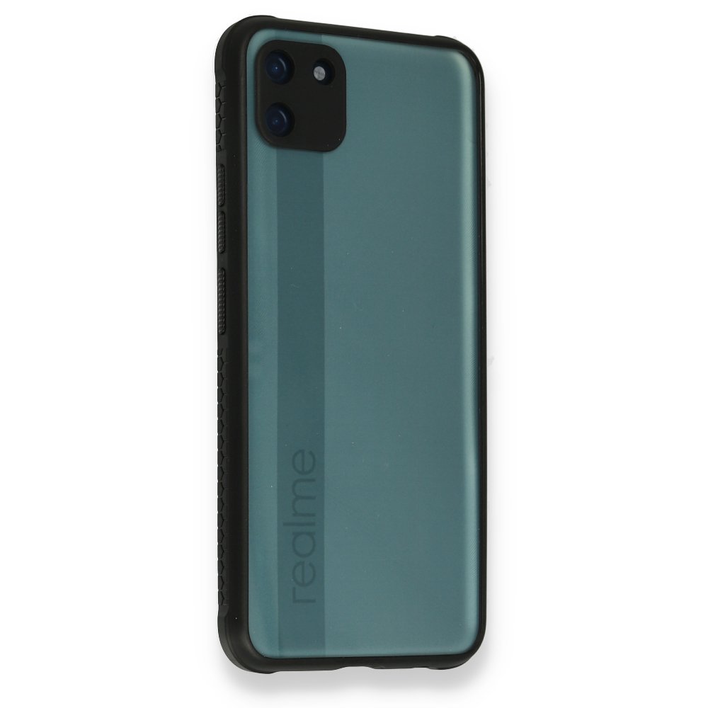 Newface Realme C11 Kılıf Miami Şeffaf Silikon - Siyah