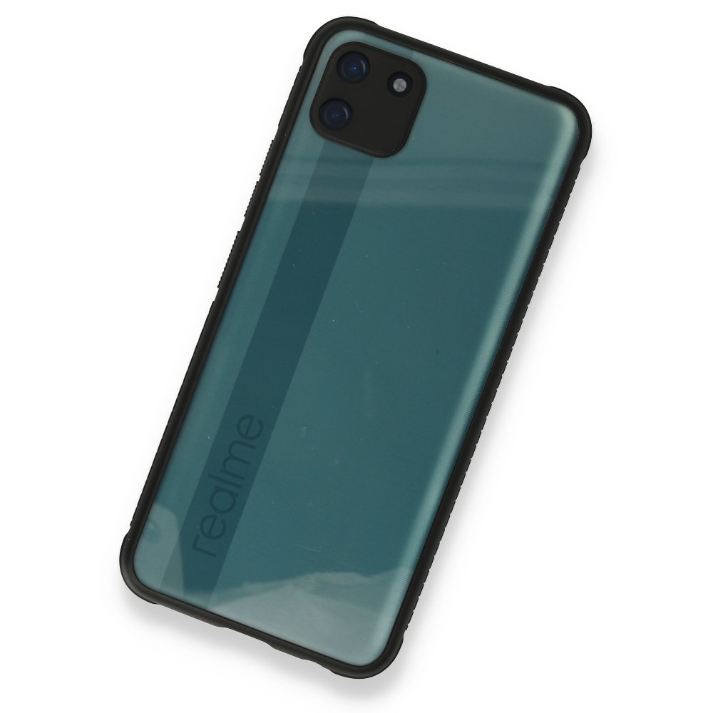 Newface Realme C11 Kılıf Miami Şeffaf Silikon - Siyah