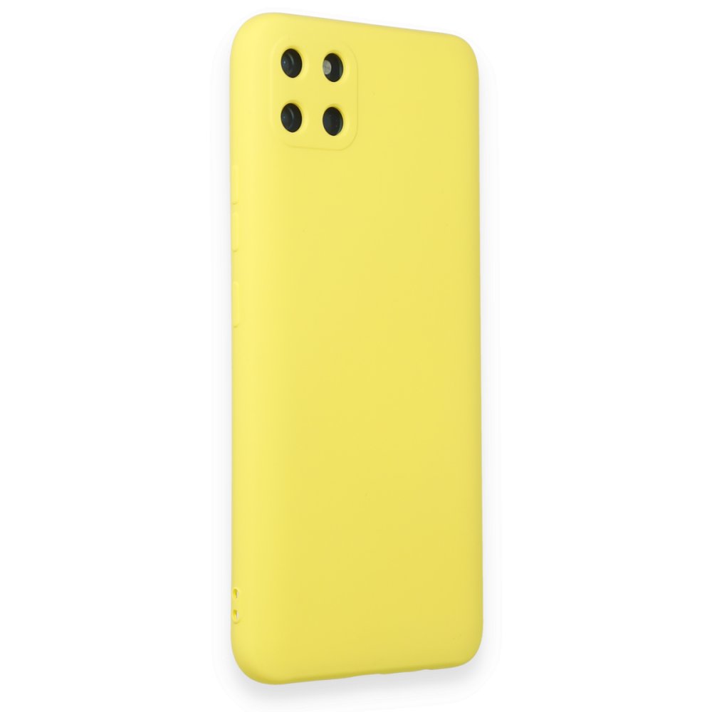 Newface Realme C11 Kılıf Nano içi Kadife Silikon - Sarı