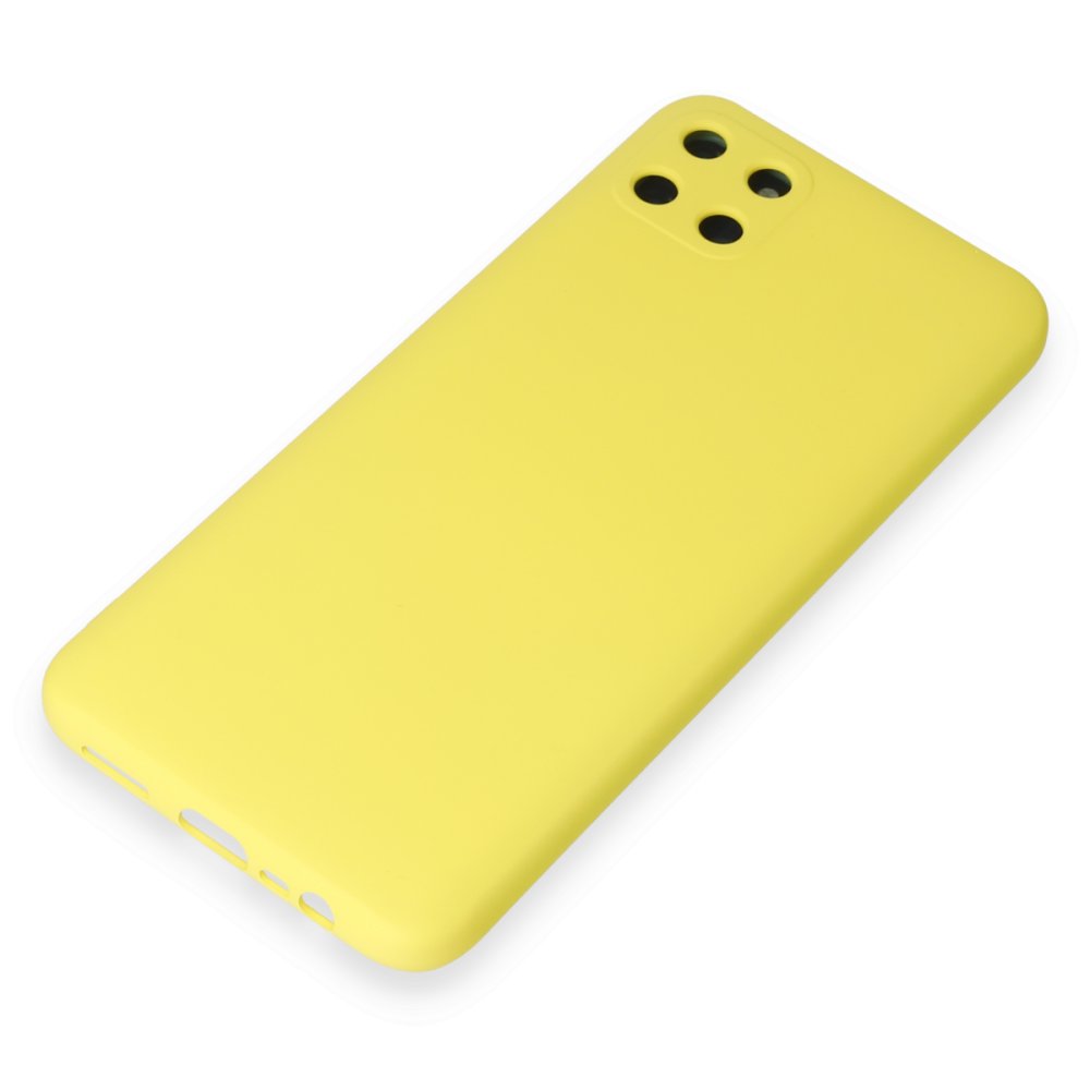Newface Realme C11 Kılıf Nano içi Kadife Silikon - Sarı