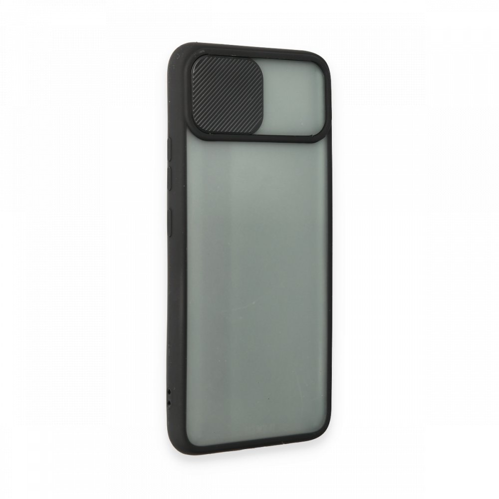 Newface Realme C11 Kılıf Palm Buzlu Kamera Sürgülü Silikon - Siyah
