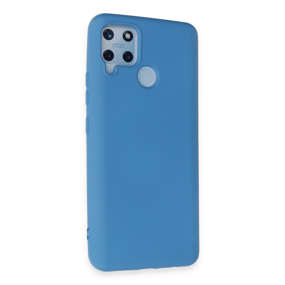 Newface Realme C15 Kılıf Nano içi Kadife Silikon - Mavi