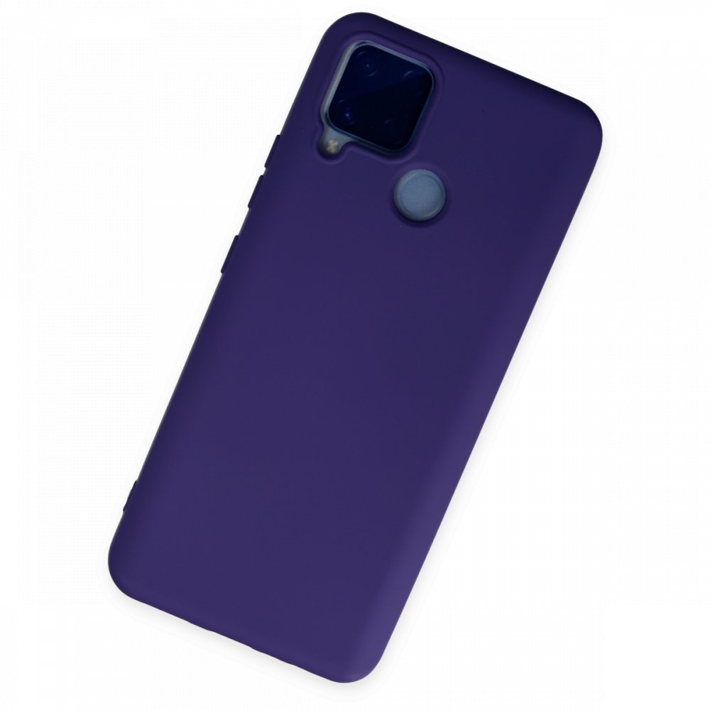 Newface Realme C15 Kılıf Nano içi Kadife Silikon - Mor