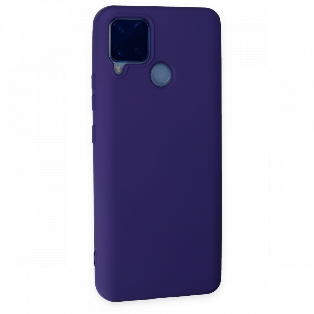 Newface Realme C15 Kılıf Nano içi Kadife Silikon - Mor