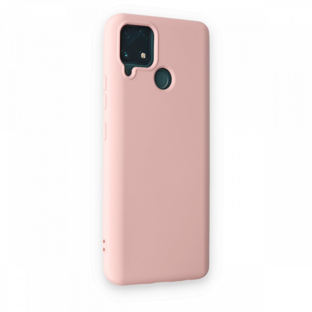 Newface Realme C15 Kılıf Nano içi Kadife Silikon - Pudra