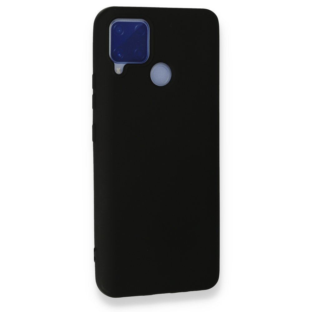 Newface Realme C15 Kılıf Nano içi Kadife Silikon - Siyah
