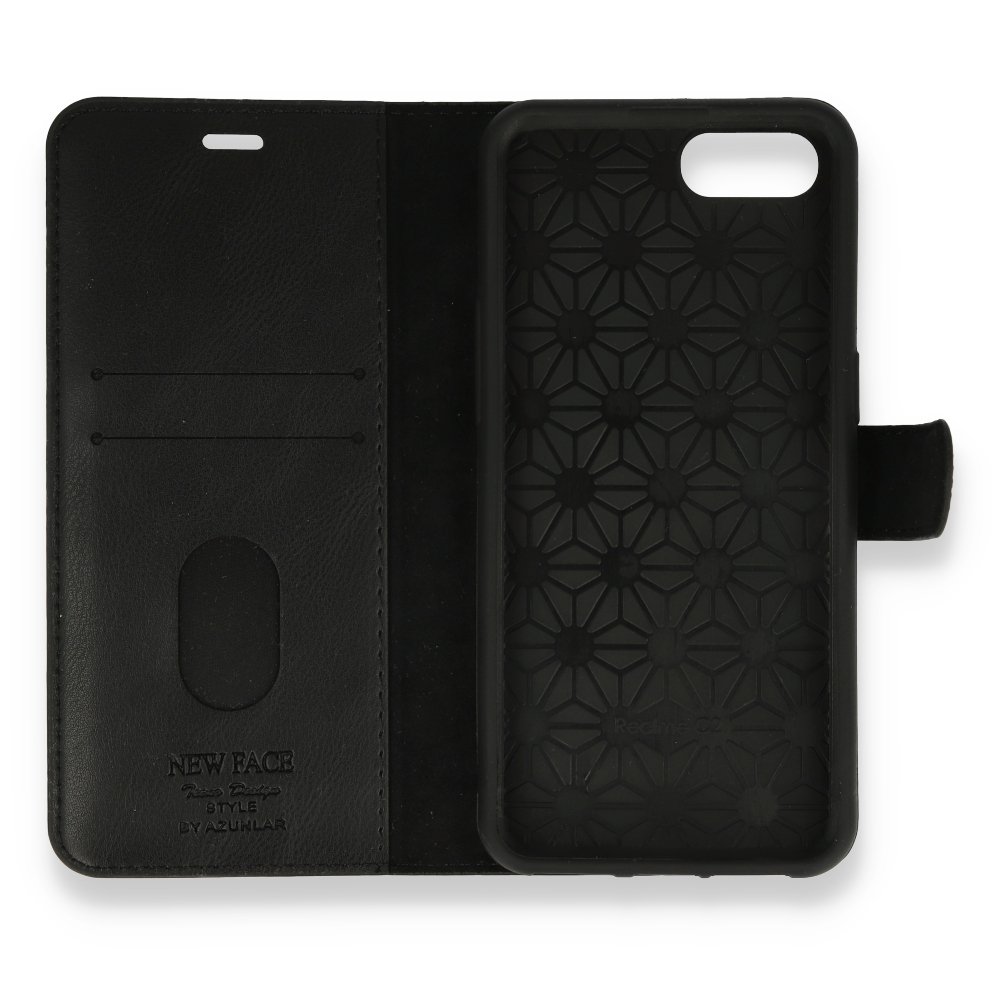 Newface Realme C2 Kılıf Trend S Plus Kapaklı Kılıf - Siyah