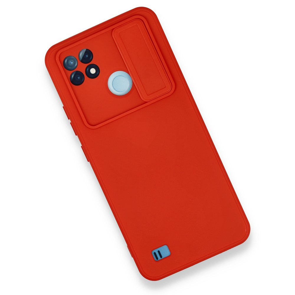 Newface Realme C21 Kılıf Color Lens Silikon - Kırmızı