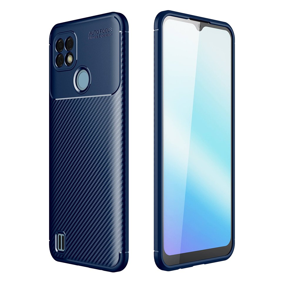 Newface Realme C21 Kılıf Focus Karbon Silikon - Lacivert