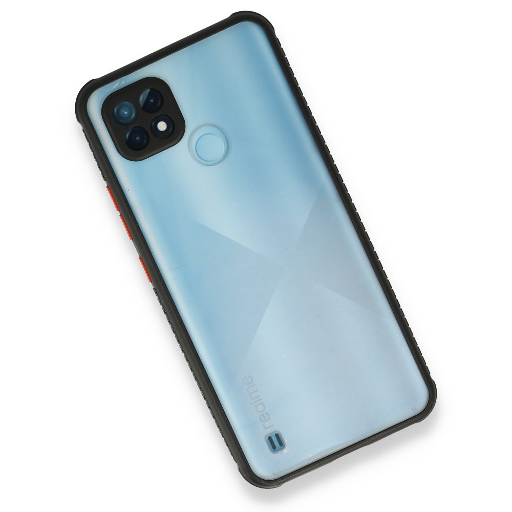 Newface Realme C21 Kılıf Miami Şeffaf Silikon - Siyah