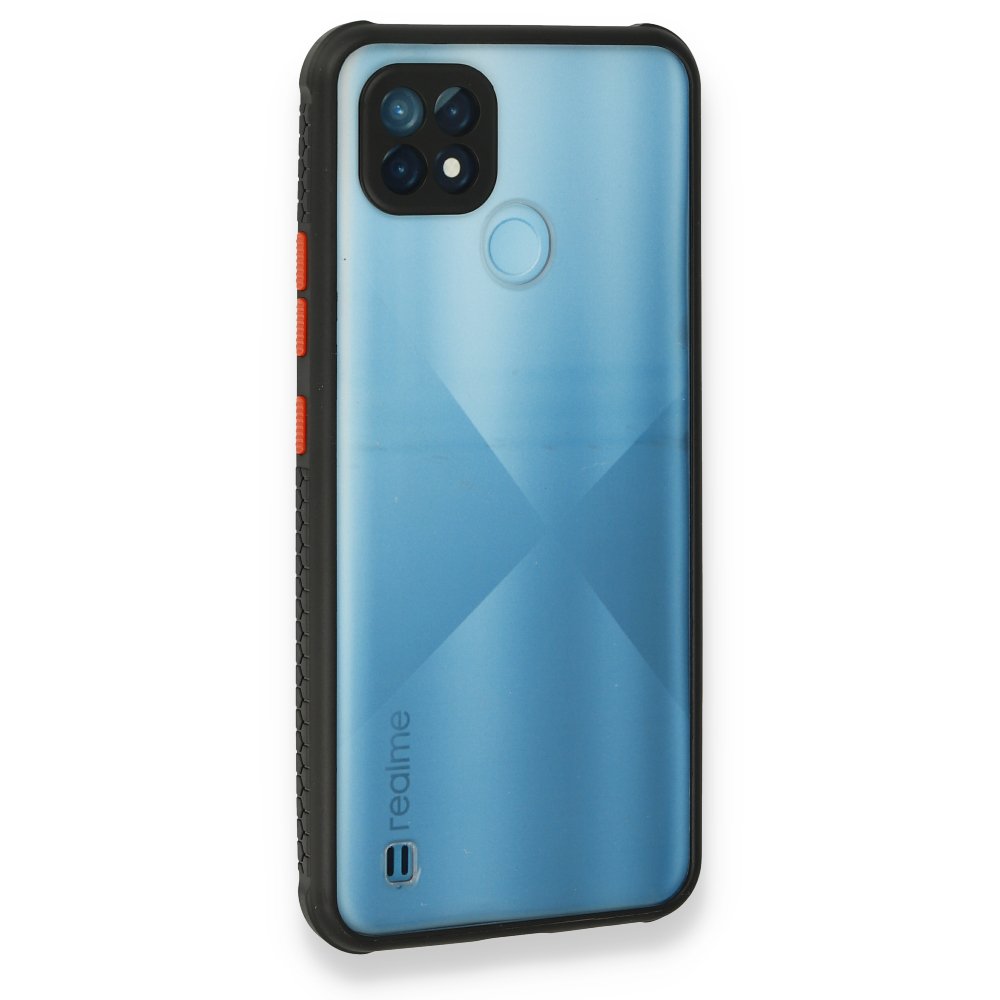 Newface Realme C21 Kılıf Miami Şeffaf Silikon - Siyah