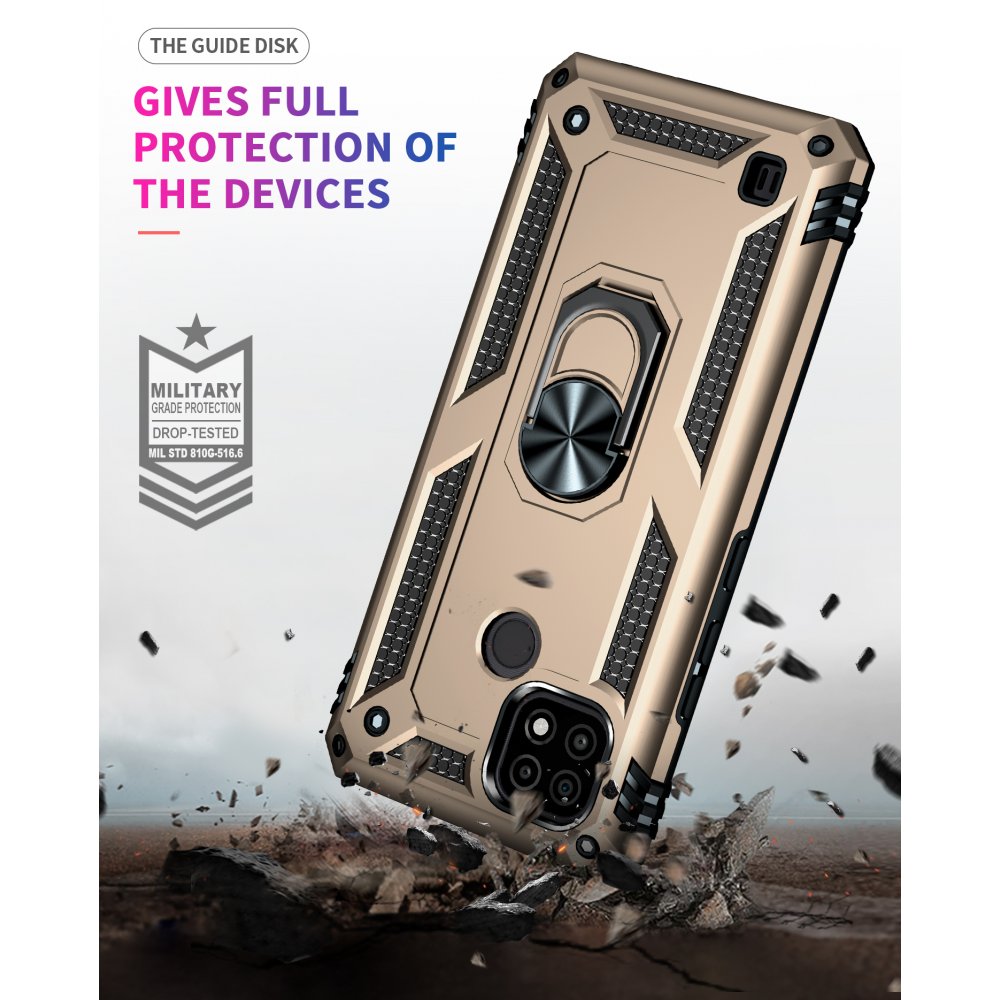 Newface Realme C21 Kılıf Sofya Yüzüklü Silikon Kapak - Gold