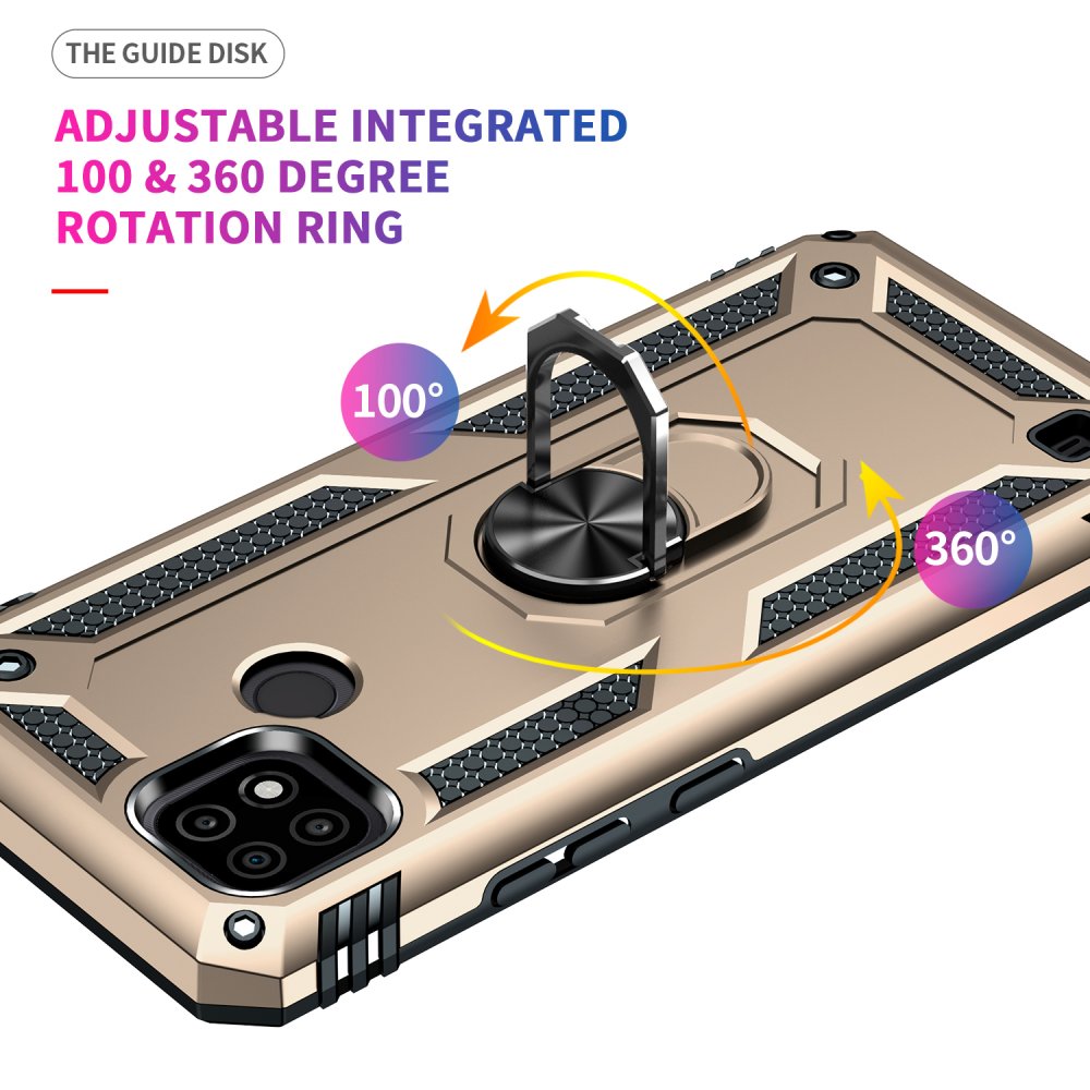 Newface Realme C21 Kılıf Sofya Yüzüklü Silikon Kapak - Gold