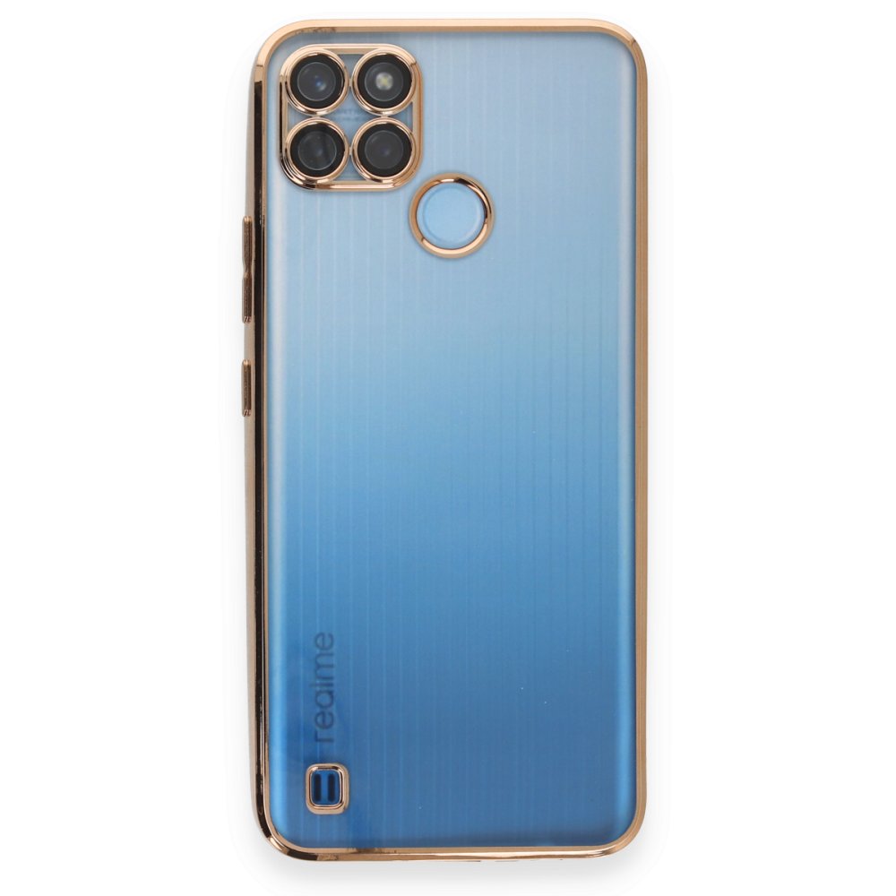 Newface Realme C21Y Kılıf Razer Lensli Silikon - Gold