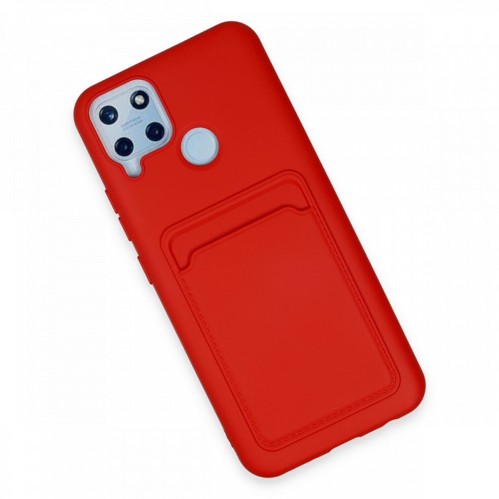 Newface Realme C25 Kılıf Kelvin Kartvizitli Silikon - Kırmızı