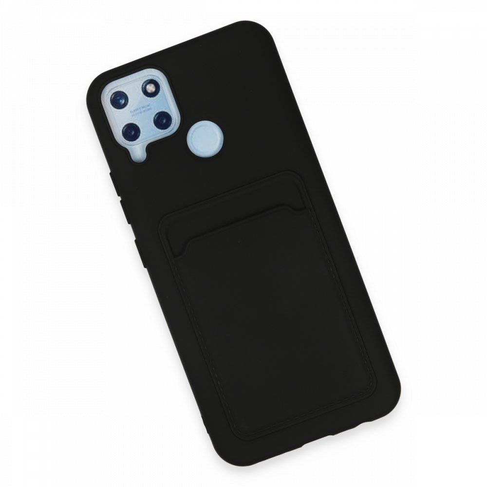 Newface Realme C25 Kılıf Kelvin Kartvizitli Silikon - Siyah