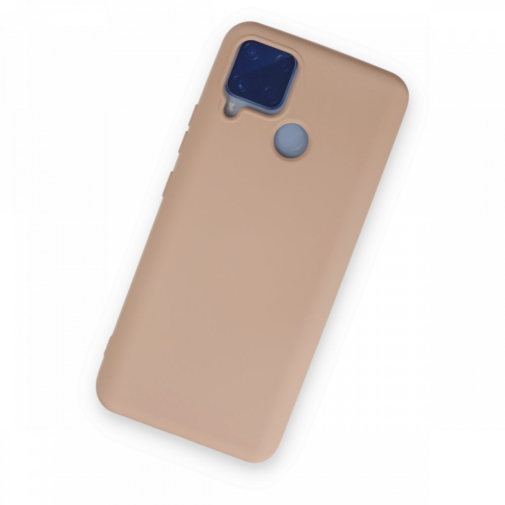 Newface Realme C25 Kılıf Nano içi Kadife Silikon - Bej