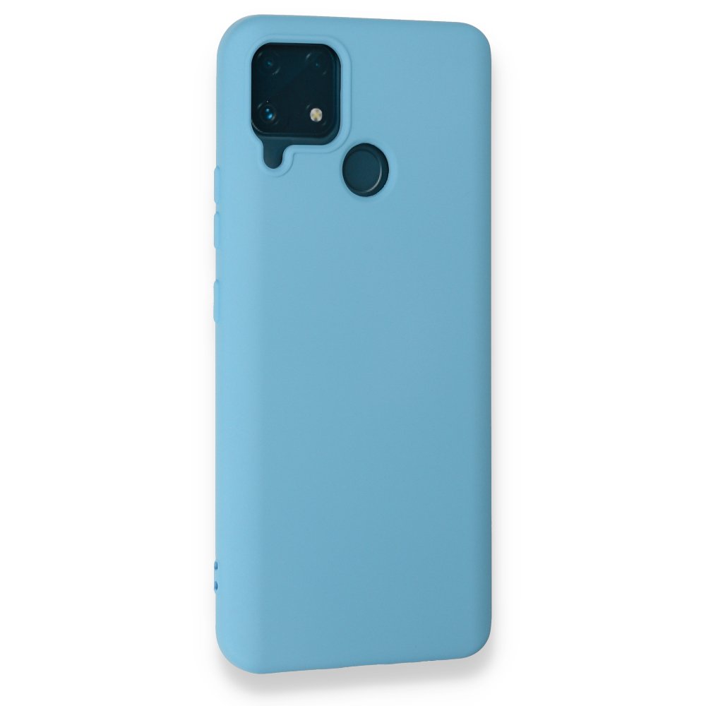 Newface Realme C25 Kılıf Nano içi Kadife Silikon - Mavi