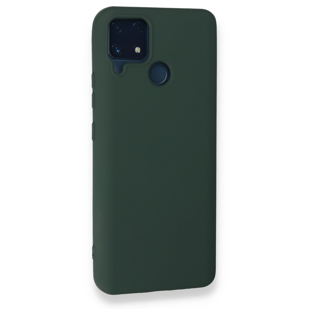 Newface Realme C25 Kılıf Nano içi Kadife  Silikon - Koyu Yeşil