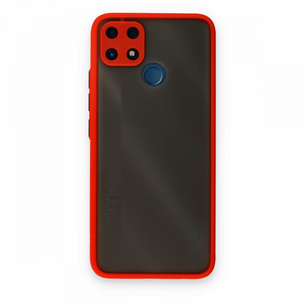 Newface Realme C25s Kılıf Montreal Silikon Kapak - Kırmızı