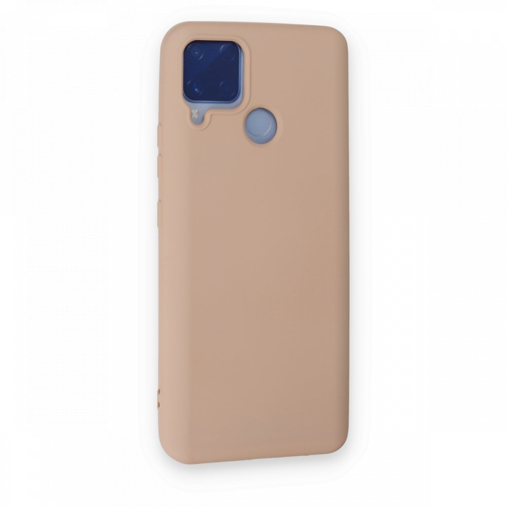 Newface Realme C25s Kılıf Nano içi Kadife Silikon - Bej