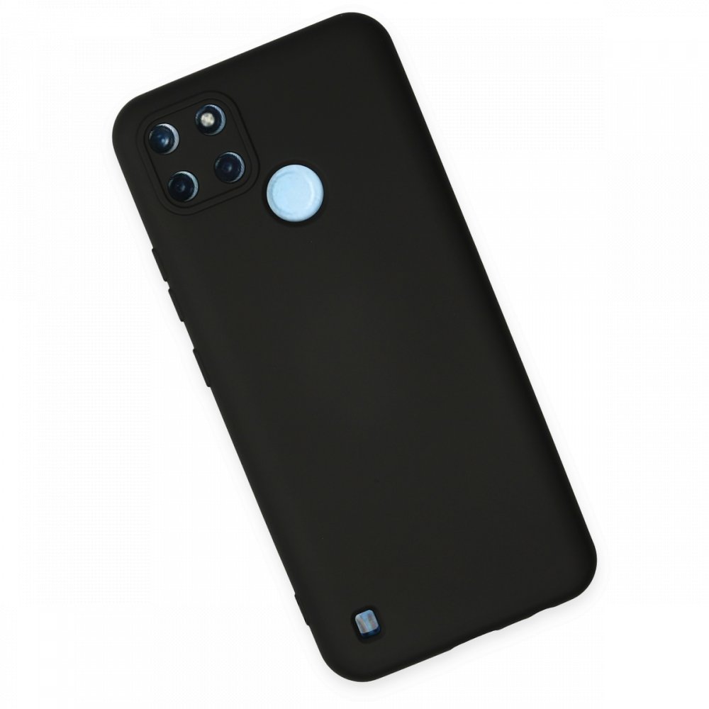 Newface Realme C25Y Kılıf Nano içi Kadife Silikon - Siyah