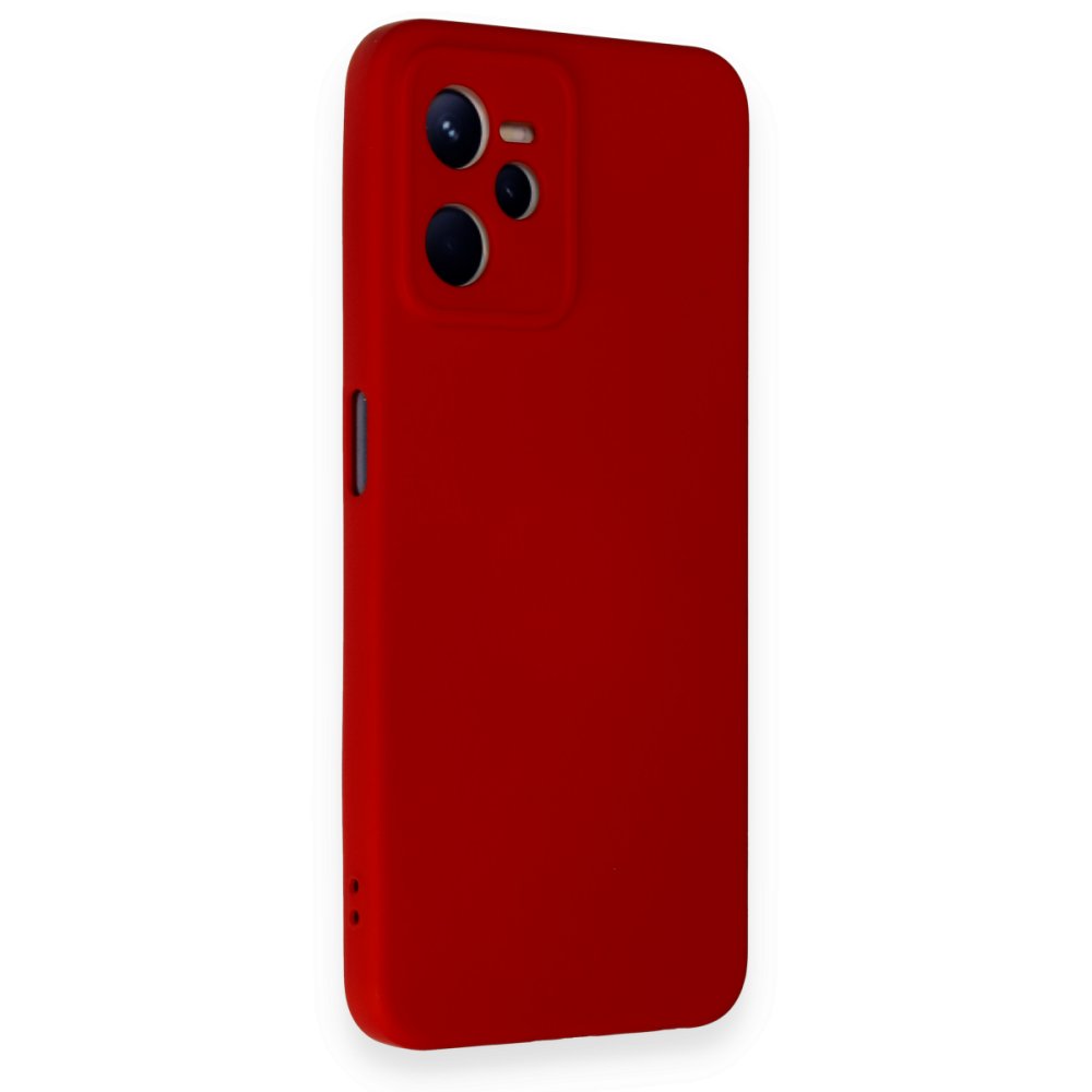 Newface Realme C35 Kılıf Nano içi Kadife Silikon - Kırmızı