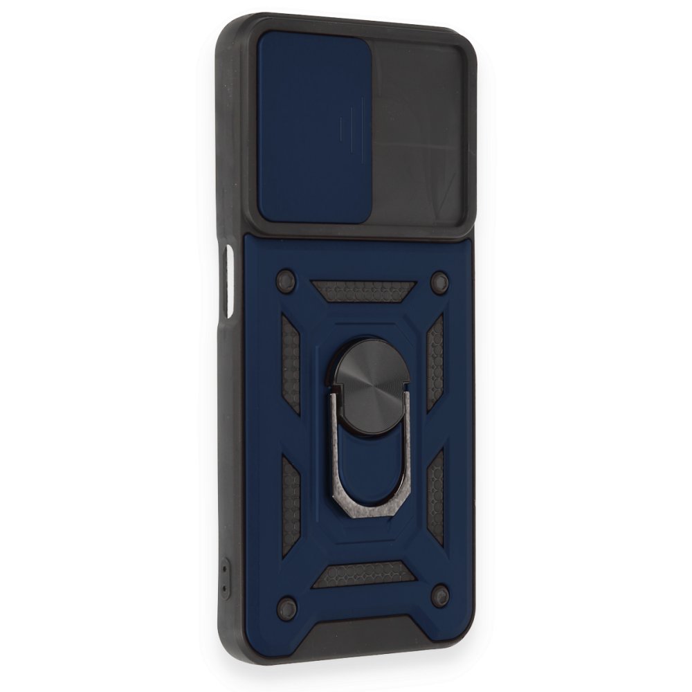 Newface Realme C35 Kılıf Pars Lens Yüzüklü Silikon - Lacivert