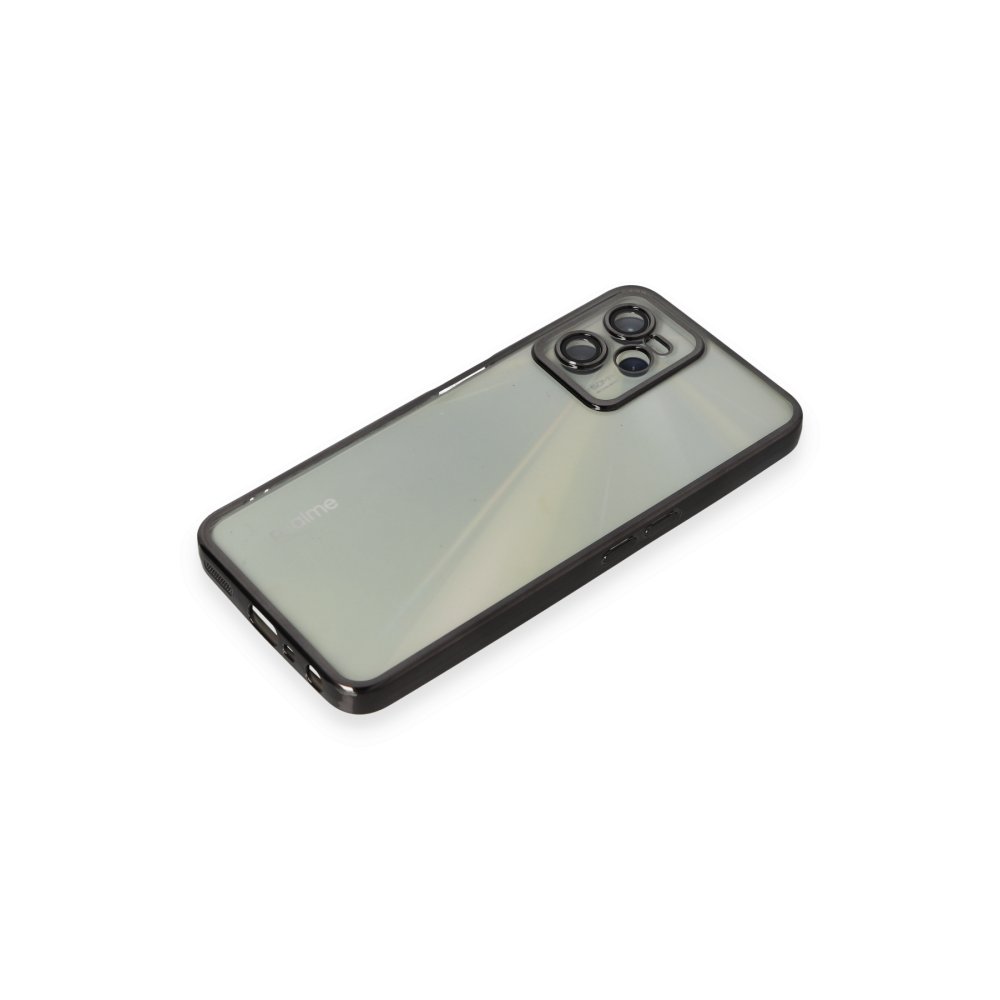 Newface Realme C35 Kılıf Razer Lensli Silikon - Siyah