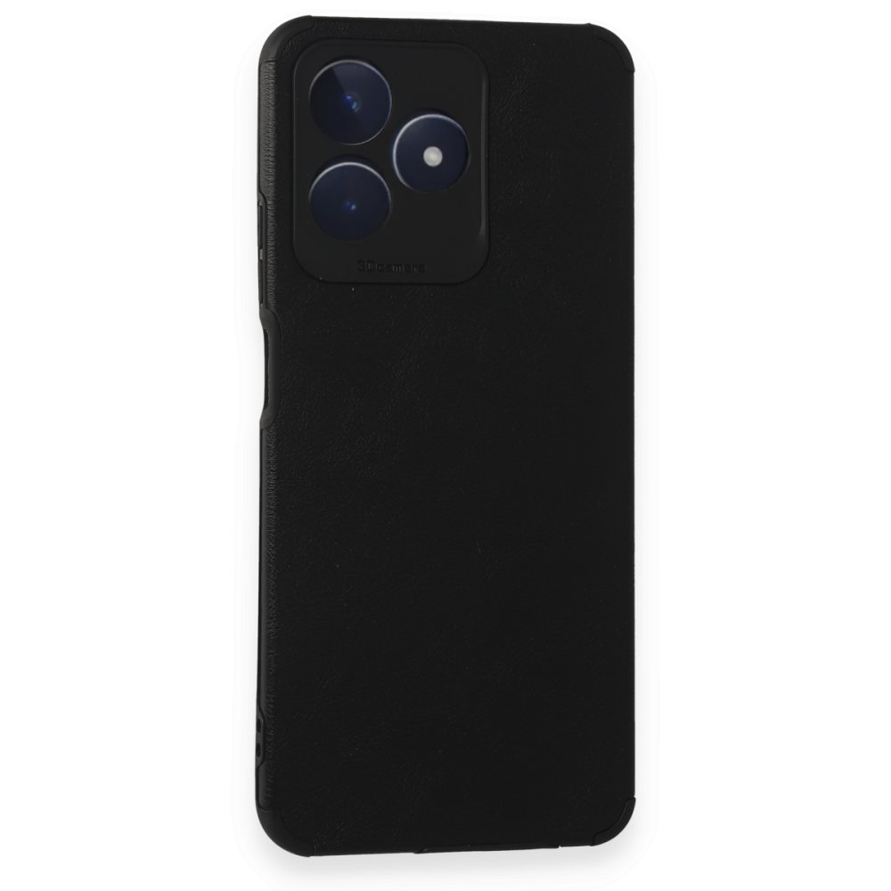 Newface Realme C53 Kılıf Loop Deri Silikon - Siyah