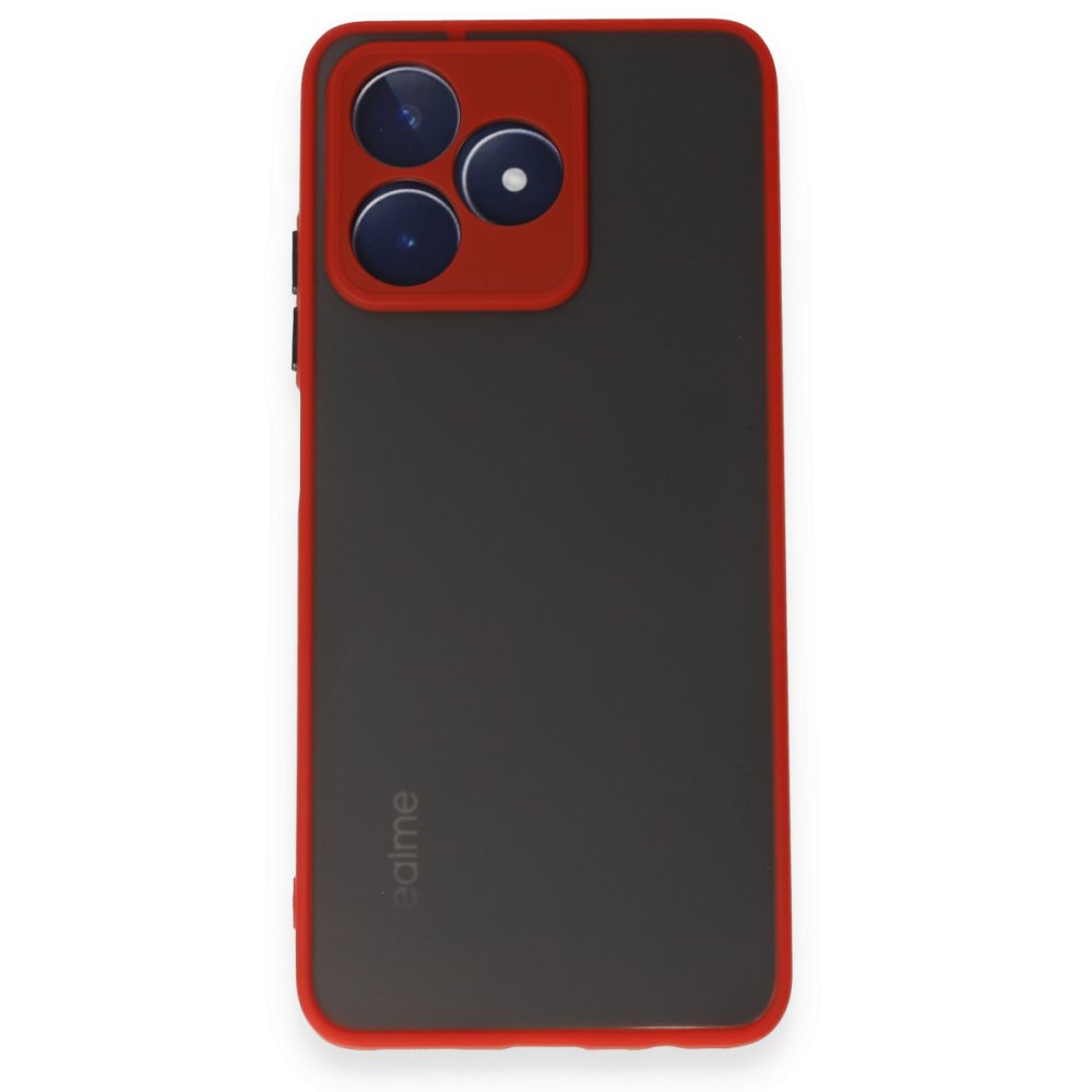 Newface Realme C53 Kılıf Montreal Silikon Kapak - Kırmızı