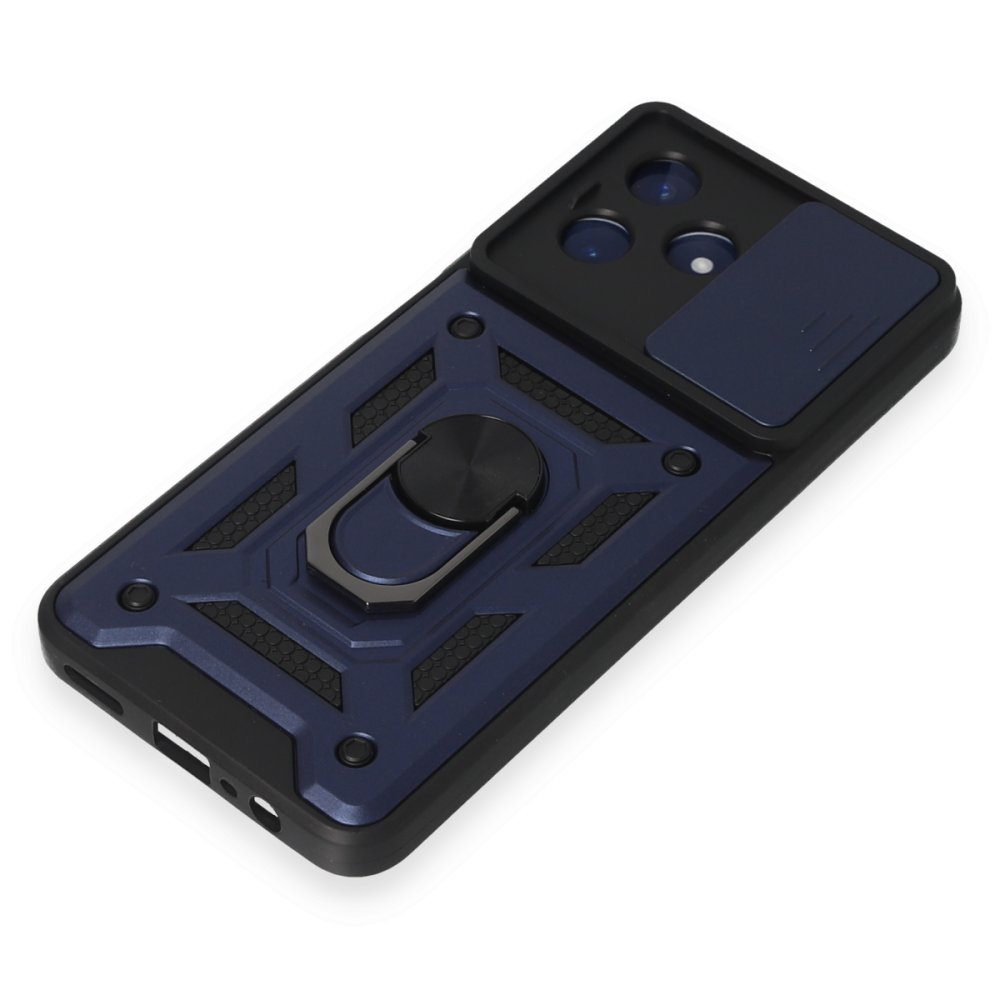 Newface Realme C53 Kılıf Pars Lens Yüzüklü Silikon - Lacivert
