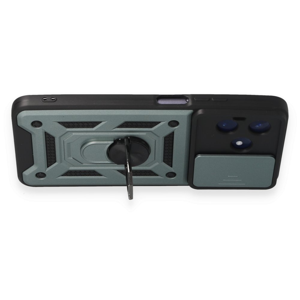 Newface Realme C53 Kılıf Pars Lens Yüzüklü Silikon - Yeşil