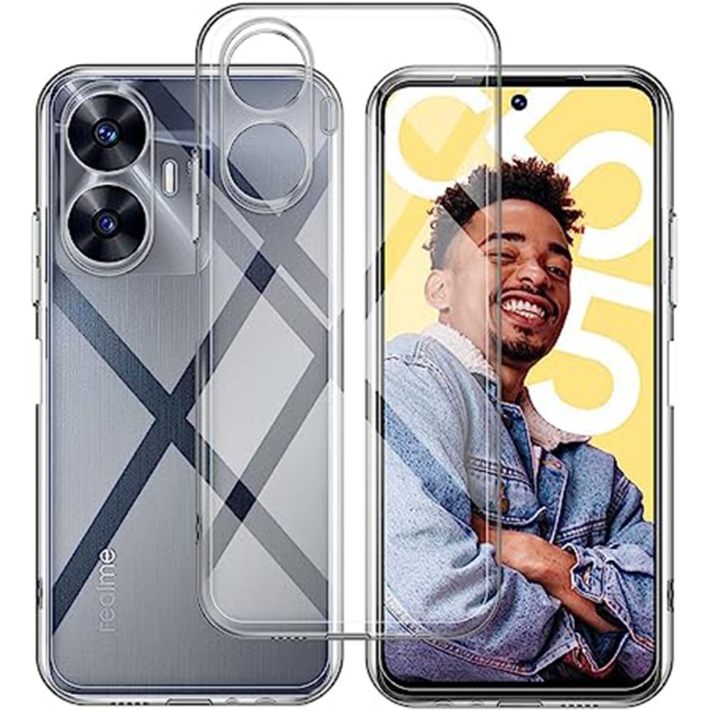 Newface Realme C55 Kılıf Lüx Şeffaf Silikon