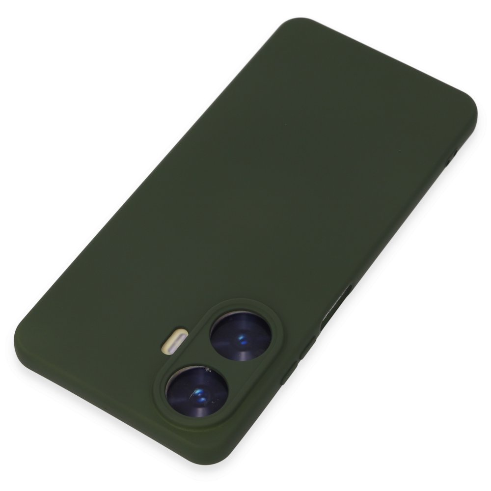 Newface Realme C55 Kılıf Nano içi Kadife Silikon - Koyu Yeşil