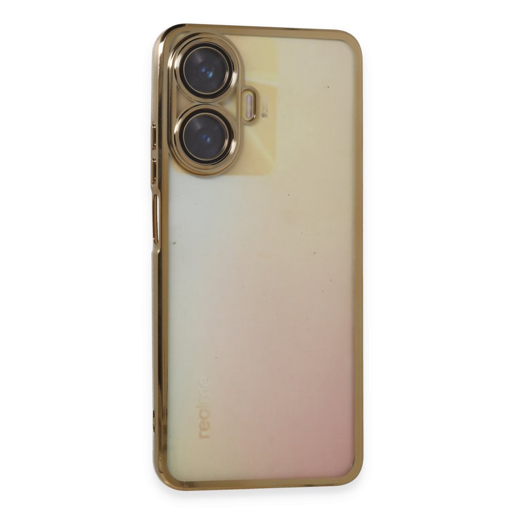 Newface Realme C55 Kılıf Razer Lensli Silikon - Gold