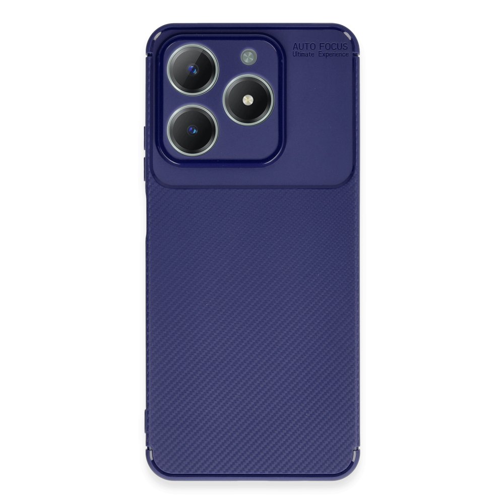 Newface Realme C63 Kılıf Auto Focus Karbon Kapak - Lacivert
