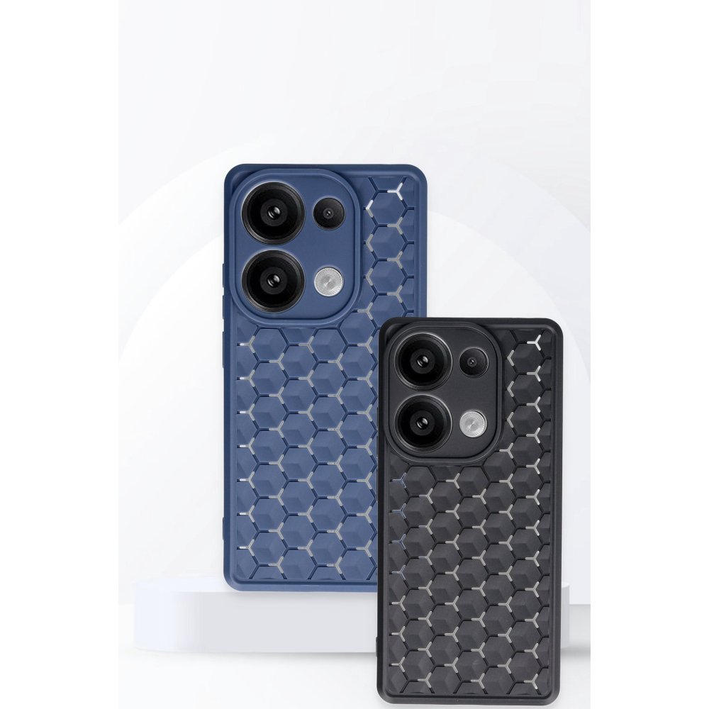 Newface Realme C65 Kılıf Petek Silikon Kapak - Lacivert