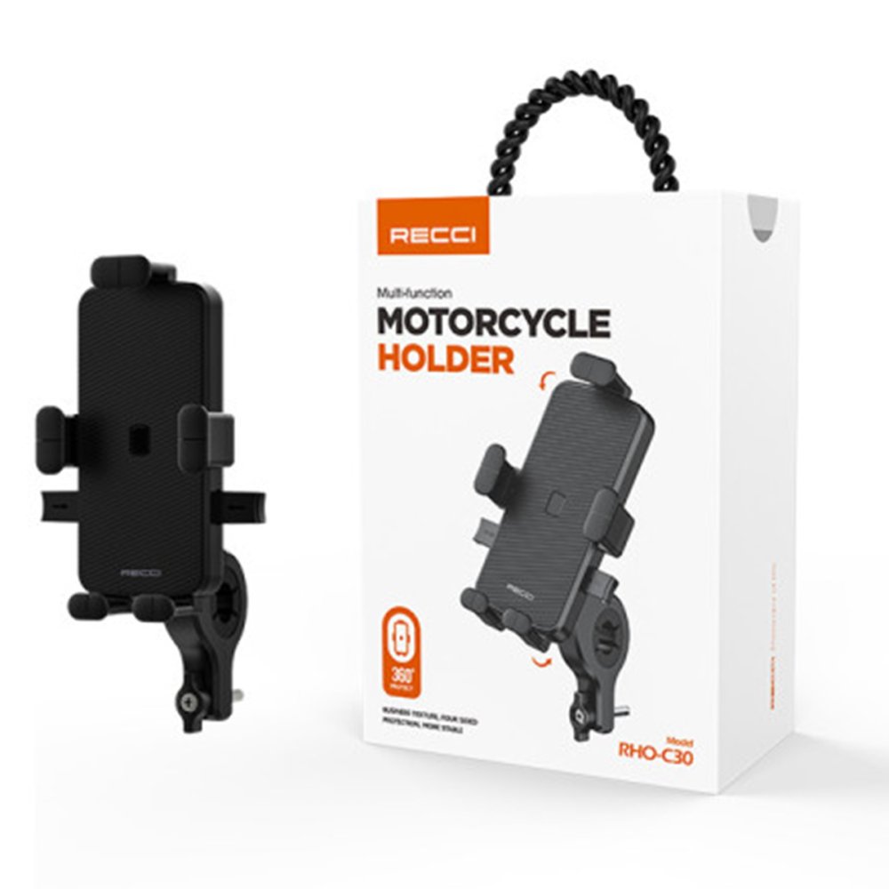 Newface RHO-C30 Motosiklet Telefon Tutucu - Siyah