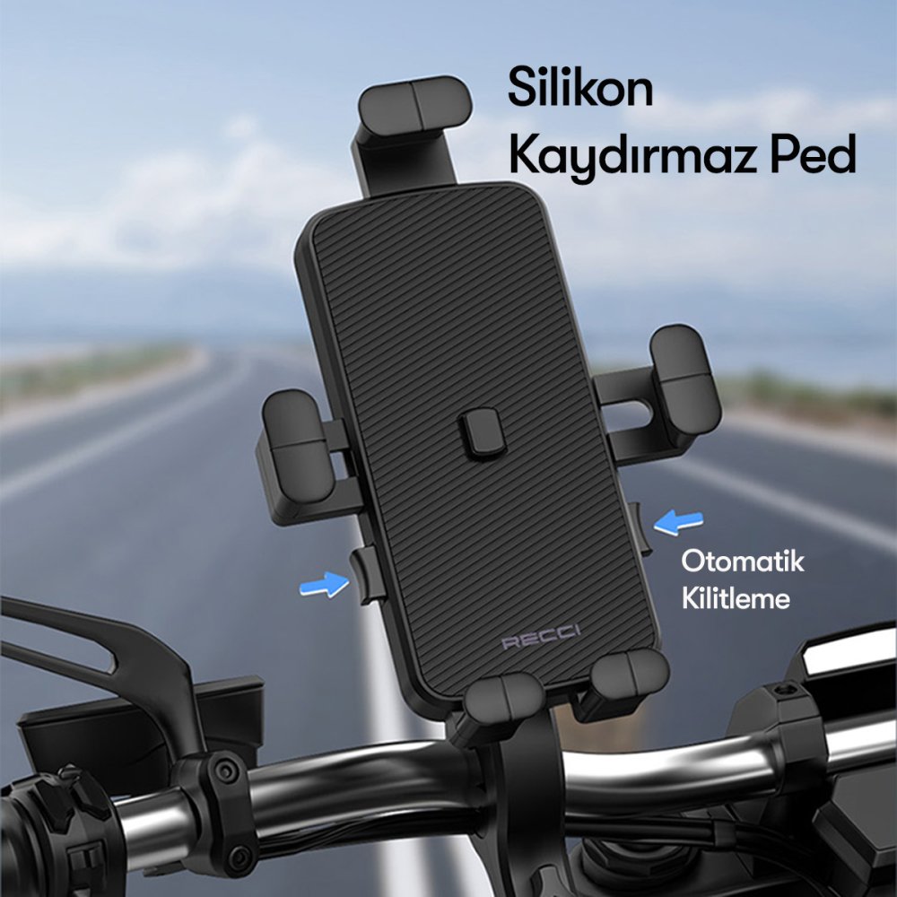 Newface RHO-C30 Motosiklet Telefon Tutucu - Siyah