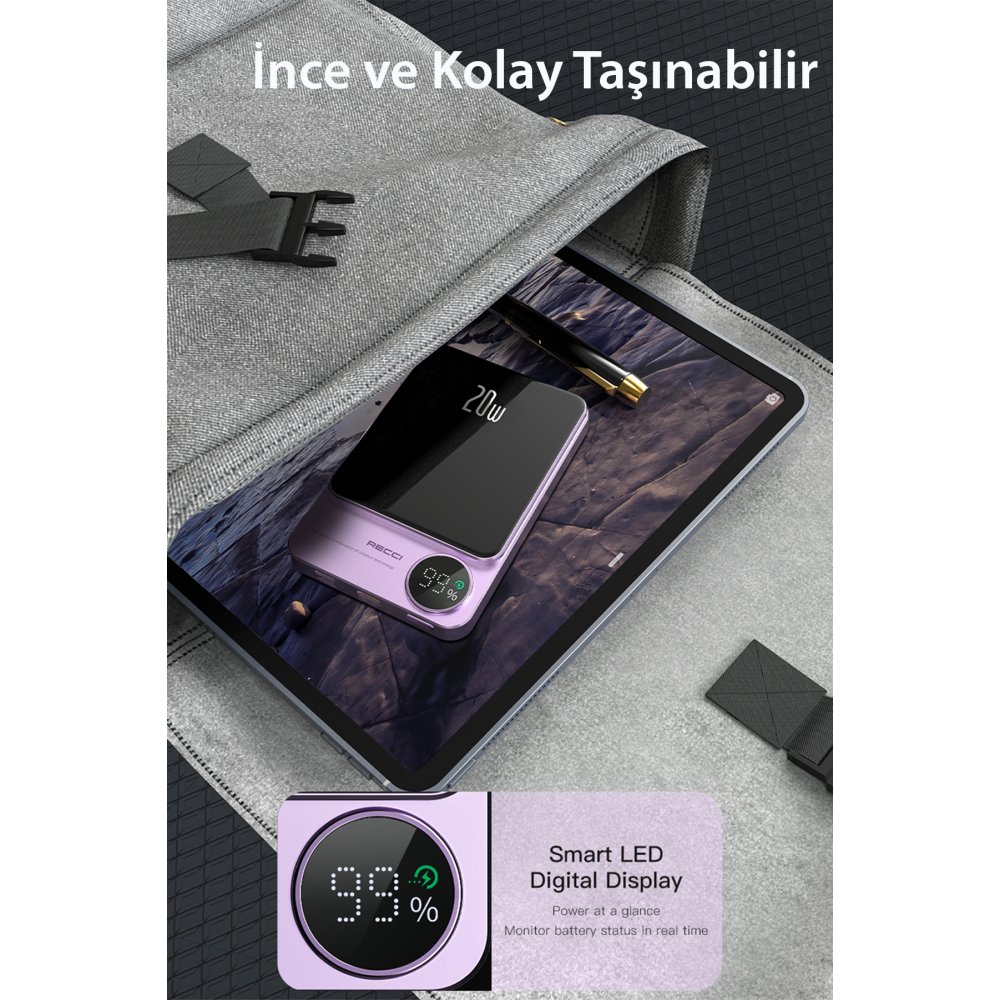 Newface RPB-W15 5.000 mAh Magneticsafe Powerbank - Mor