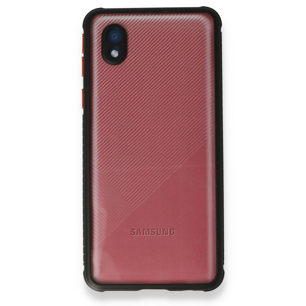 Newface Samsung Galaxy A01 Core Kılıf Miami Şeffaf Silikon - Siyah