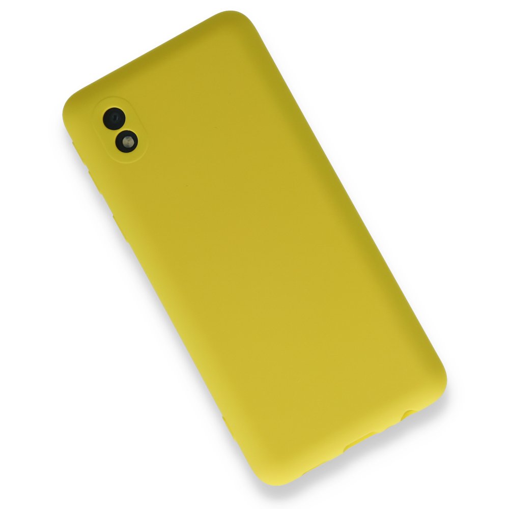Newface Samsung Galaxy A01 Core Kılıf Nano içi Kadife Silikon - Sarı