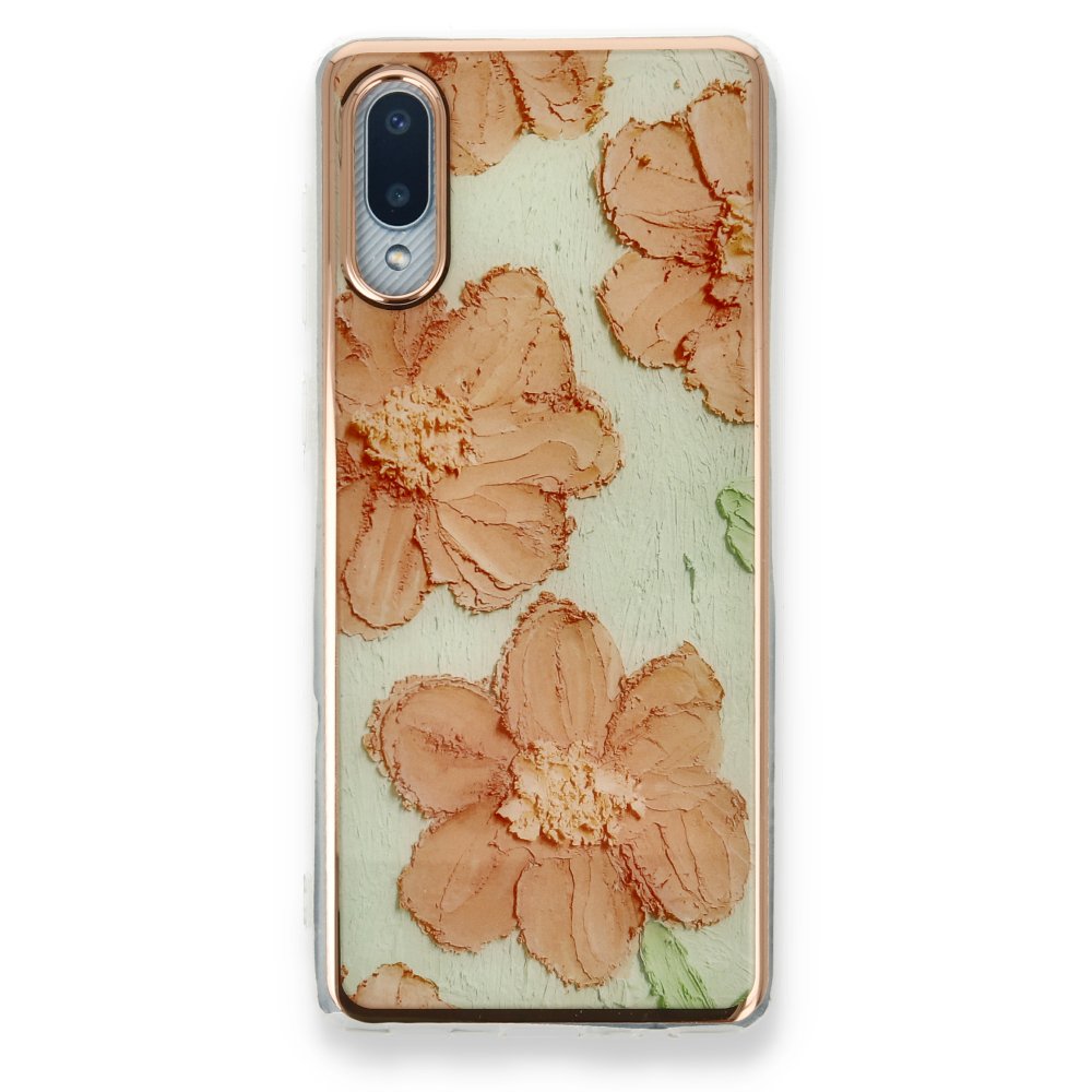 Newface Samsung Galaxy A02 Kılıf Çiçekli Silikon - Rose
